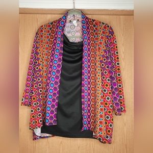 Michelle Lynn Bright Colorful Top Size XL